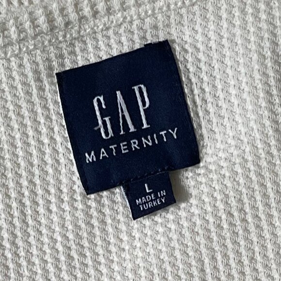 GAP Maternity Waffle Tunic Shirt Ivory Frost Size L - Picture 5 of 8